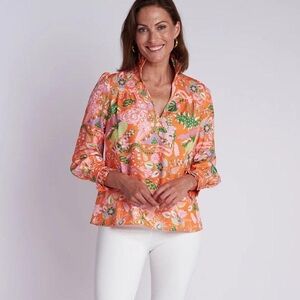 Floral Orange Blouse